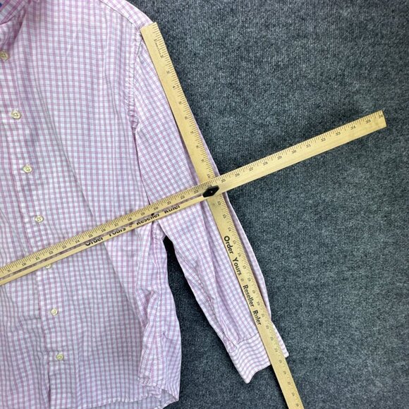 Gitman Bros Shirt Mens Large Pink Button Up Check Lightweight Thin Casual USA‎ - Picture 14 of 15
